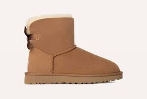 NEW UGG women's mini bailey bow boot in chestnut